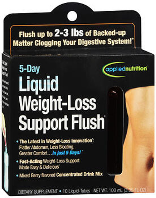 Applied Nutrition 5-Day Liquid Weight-Loss Support Flush Concentrated Drink Mix Tubes Mixed Berry - 10 ct