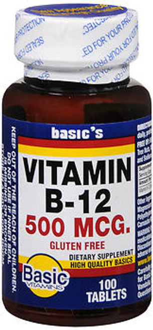 Basic Vitamins Vitamin B-12 500 mcg Tablets - 100 ct