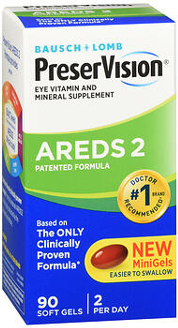 Bausch + Lomb PreserVision AREDS 2 Formula Eye Vitamin & Mineral Supplement MiniGels Soft Gels - 90 ct