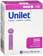 Unilet Lancets 33 Gauge Micro Thin - 100 ct