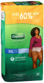 Depend Fit-Flex Underwear for Women XXL Maximum Absorbency - 2 pks of 22