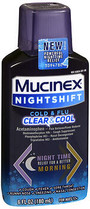 Mucinex Nightshift Cold & Flu Clear & Cool Liquid - 6 oz