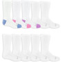 FOTL Girls' Cushioned Crew Socks, Small - 10 Pair
