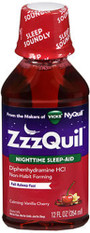 ZzzQuil Nighttime Sleep-Aid Liquid Calming Vanilla Cherry - 12 oz