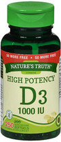 Nature's Truth D3 1000 IU Vitamin Supplement - 250 Softgels