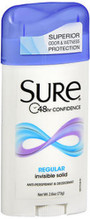 Sure Anti-Perspirant & Deodorant Invisible Solid Regular Scent - 2.6 oz