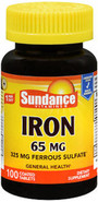 Sundance Vitamins Iron 65 mg - 100 Tablets