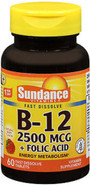 Sundance B-12 2500 mcg + Folic Acid Fast Dissolve - 60 Tablets