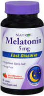 Natrol Melatonin 5 mg Fast Dissolve Strawberry Flavor - 90 Tablets