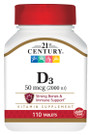 21st Century Vitamin D-2000 Tablets - 110 ct