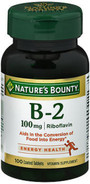 Nature's Bounty Vitamin B-2 100mg Supplement - 100 Tablets