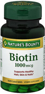 Nature's Bounty Biotin 1000 mcg Tablets - 100 ct