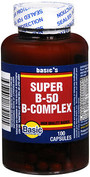 Basic Vitamins Super B-50 B-Complex Capsules - 100 ct