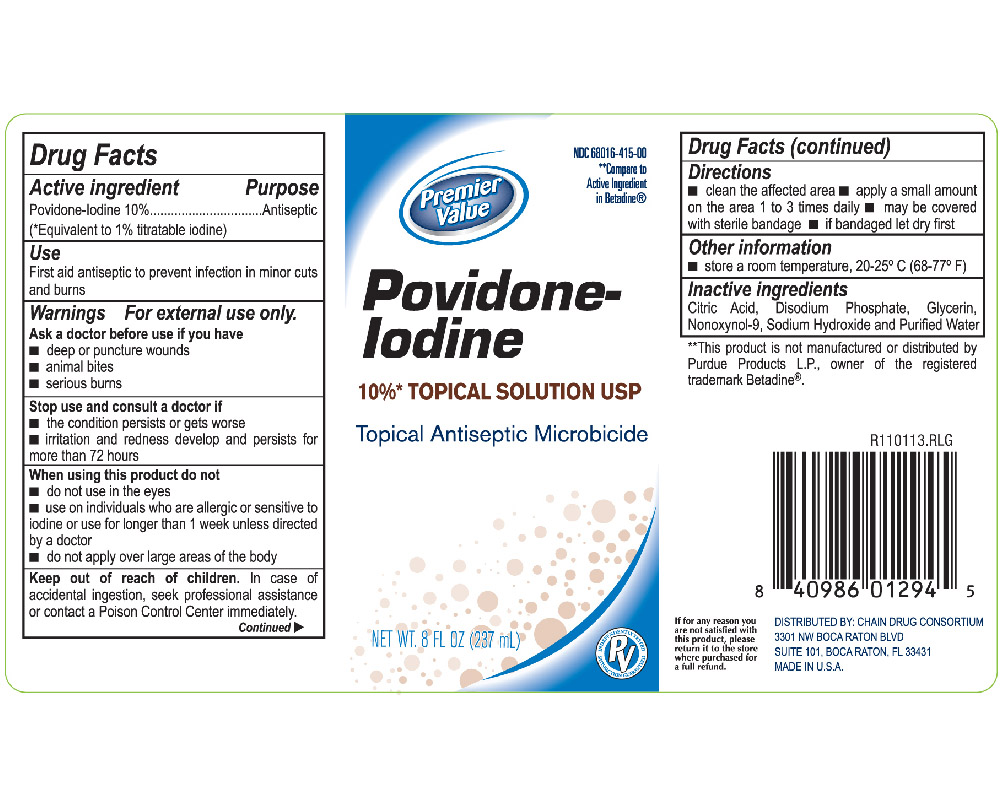 Premier Value Povidone Iodine 10 Topical Solution 8oz Sandbox