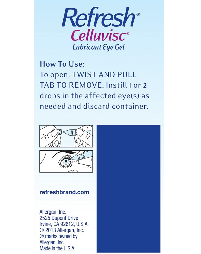 Refresh Celluvisc Lubricant Eye Gel SingleUse Containers 30 ct