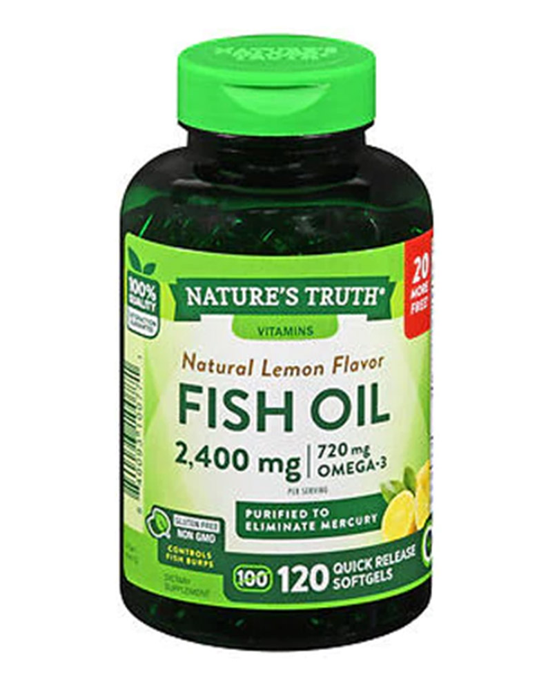 Nature's Truth Fish Oil 2,400 mg Quick Release Softgels Natural Lemon