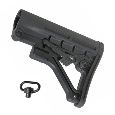 AR-15 Mil-Spec Tactical Six Position Stock w/ QD Sling Swivel