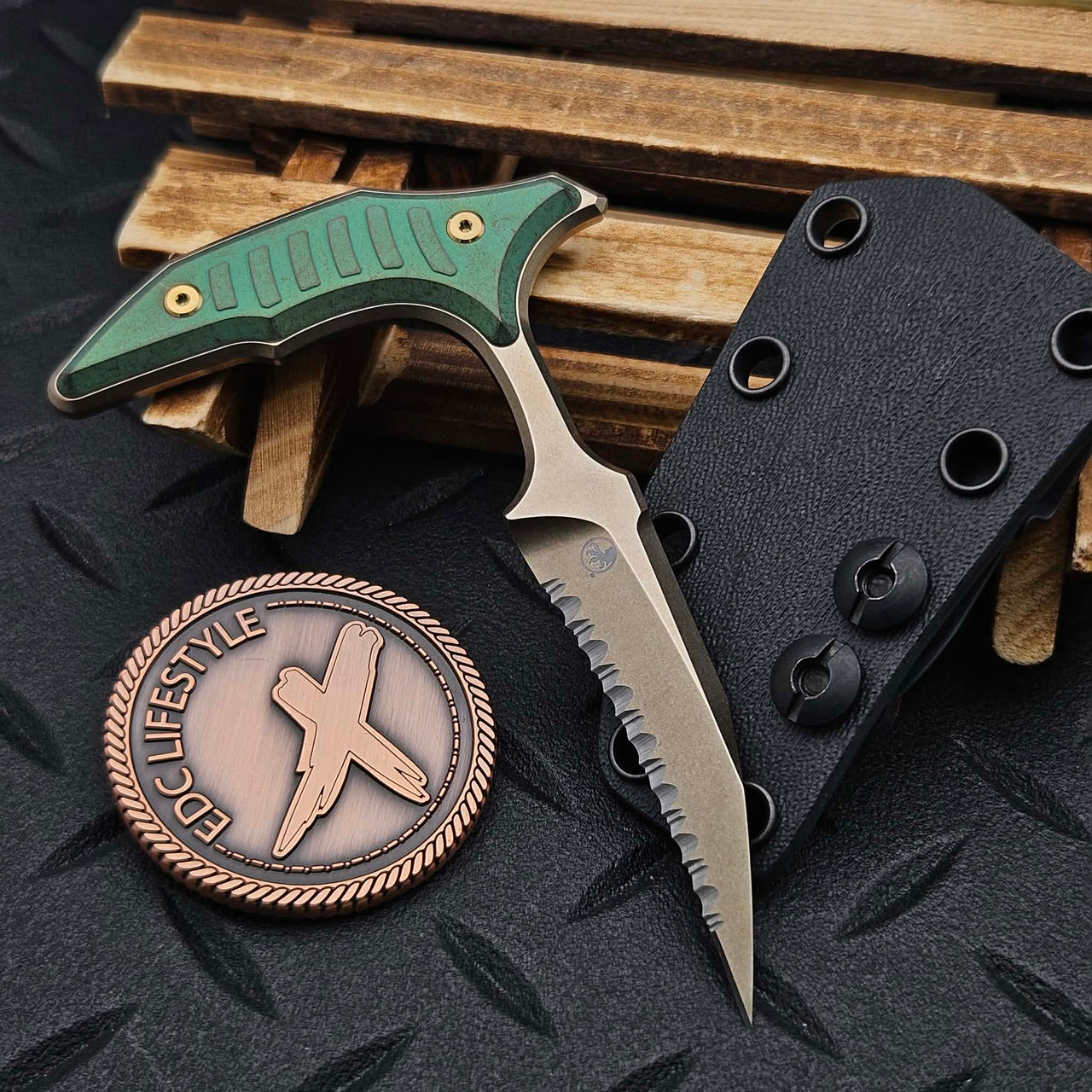 Microtech/Bastinelli Bee 218-15MS1 Bee Push Dagger Full Serrated ...