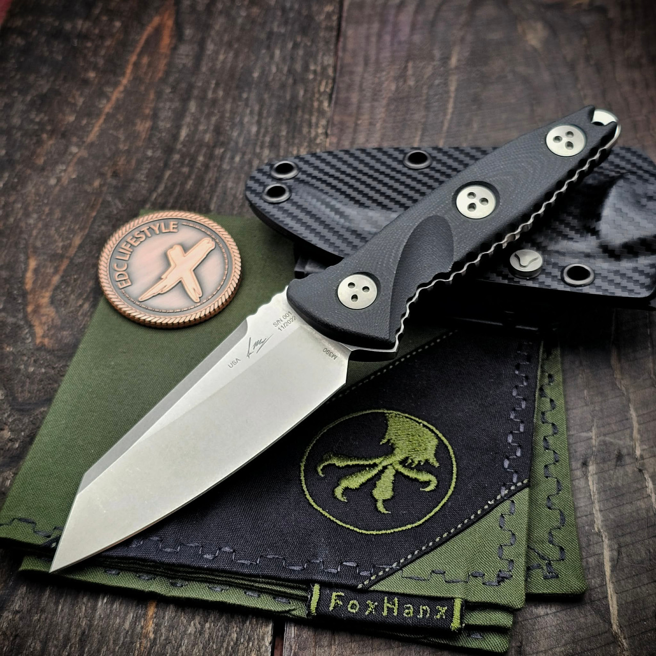 Microtech 93M-10 Socom Alpha Mini Fixed Warcom Stonewash S/N 001