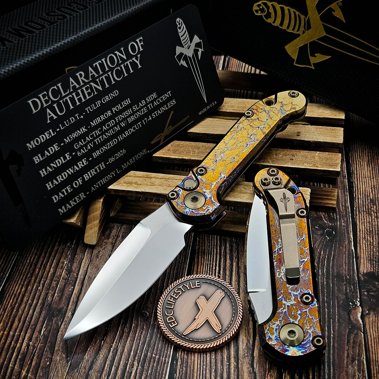 Marfione Custom LUDT Tulip Grind Mirror Polish Galactic Acid Slab