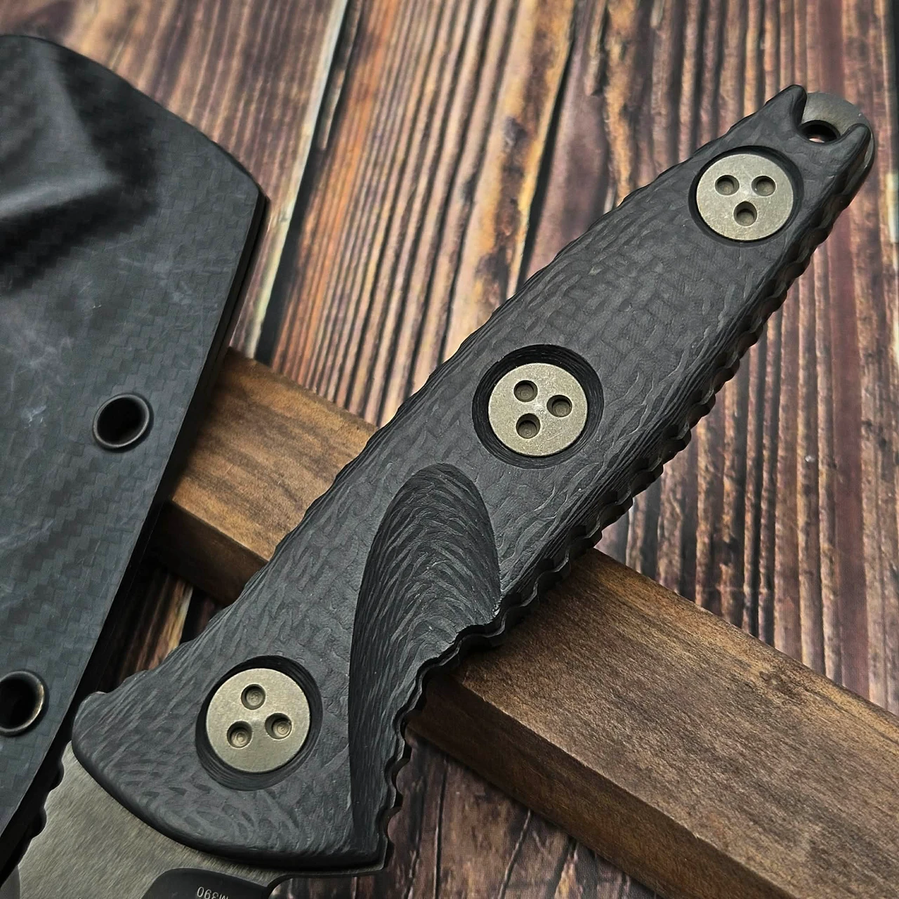 Microtech Socom Alpha Mini Carbon Fiber DLC Partial Serrated 113M ...