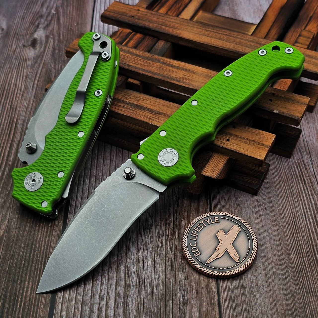 Demko AD20 Kopis Neon Green G10 3.63