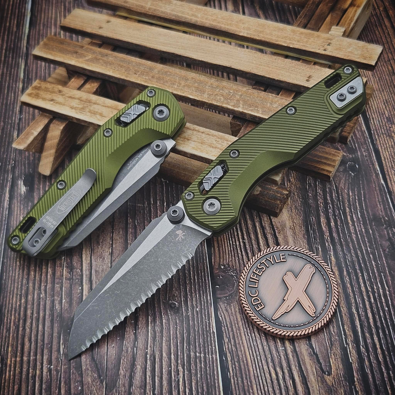 Microtech MSI Mini OD Green Aluminum Frag 3.18