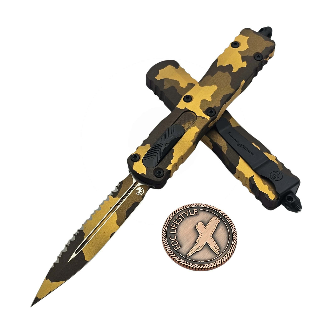 Microtech Dirac Gold Microtech Dirac Delta Gold Camo 3.75