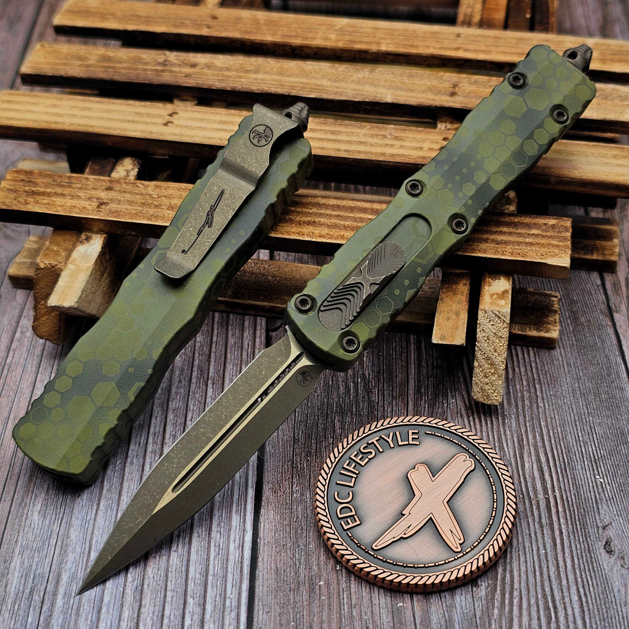 Microtech Dirac Bazooka Hex Camo 2.87
