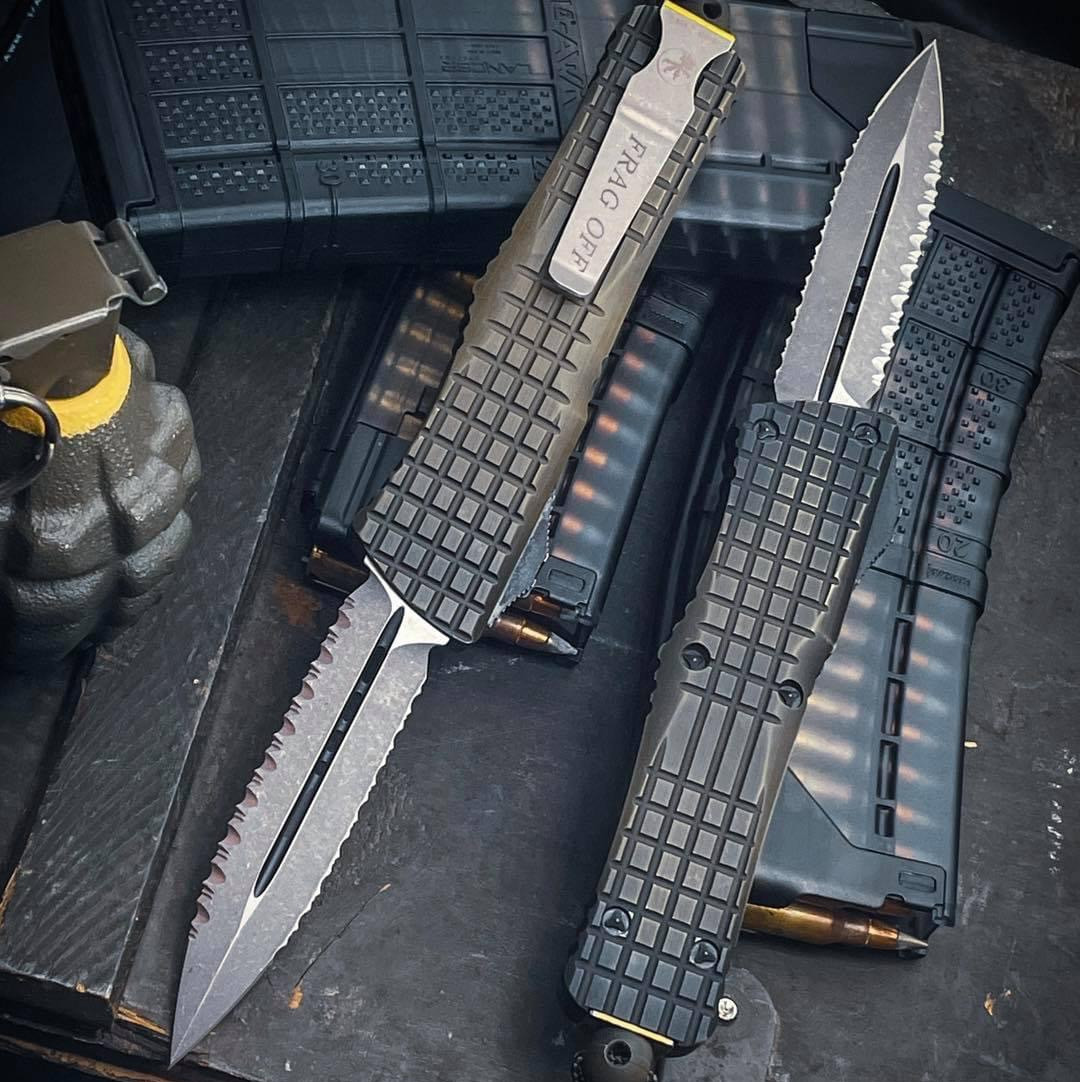 Microtech Combat Troodon Frag Off 142-DR12APFOGG Double Reverse
