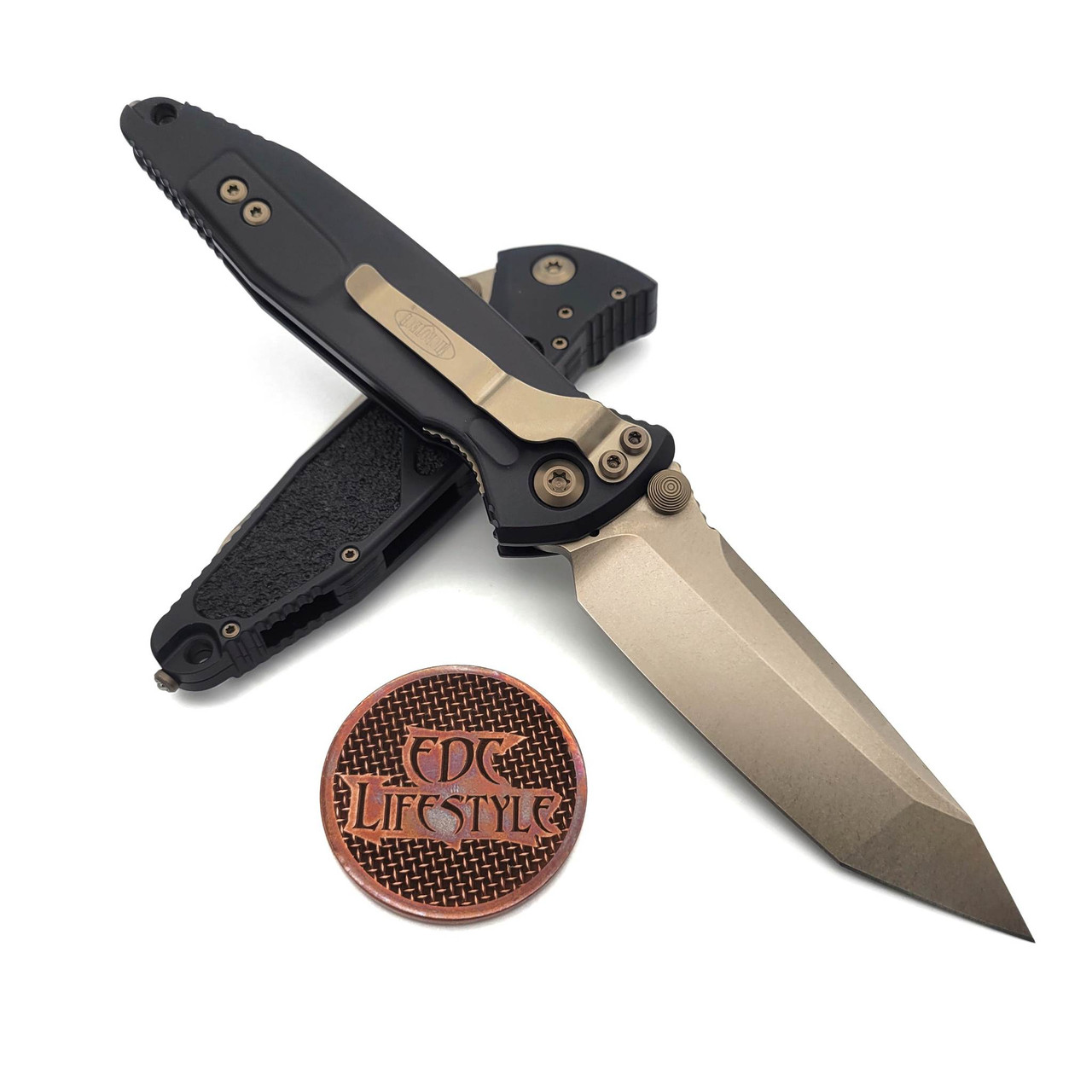 Microtech Socom Elite Manual Black 4" T/E Bronze 161-13