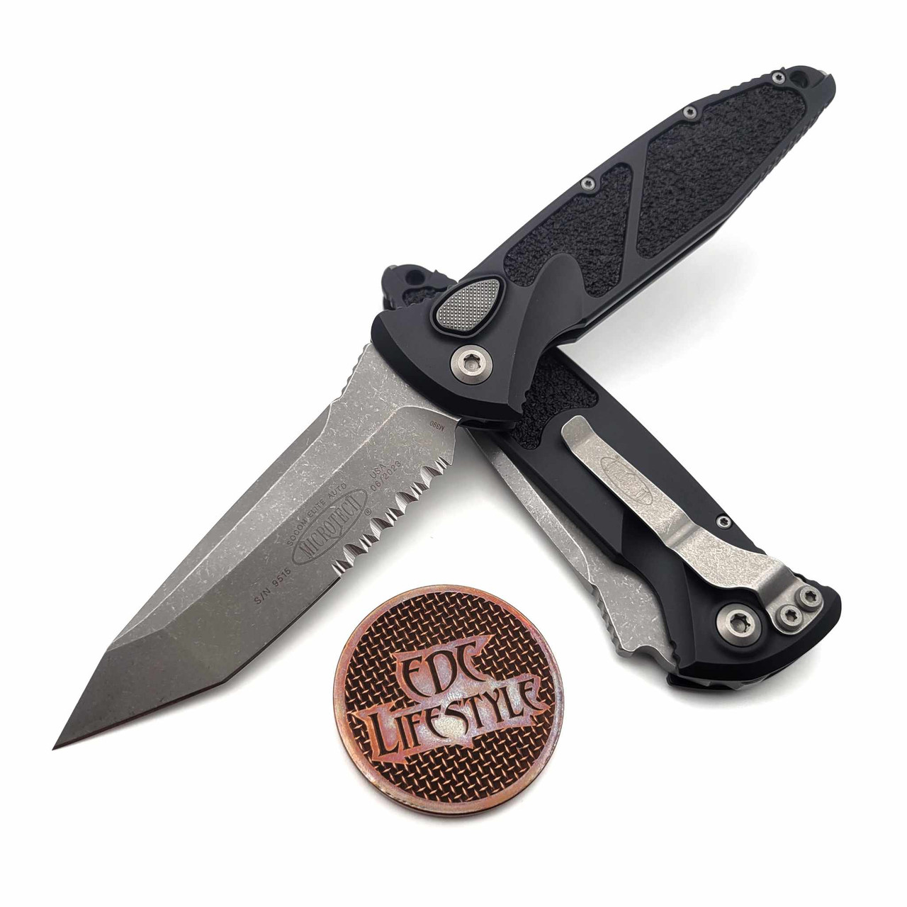 Microtech Socom Elite Auto 161A-11AP Tanto Edge Partial Serrated 