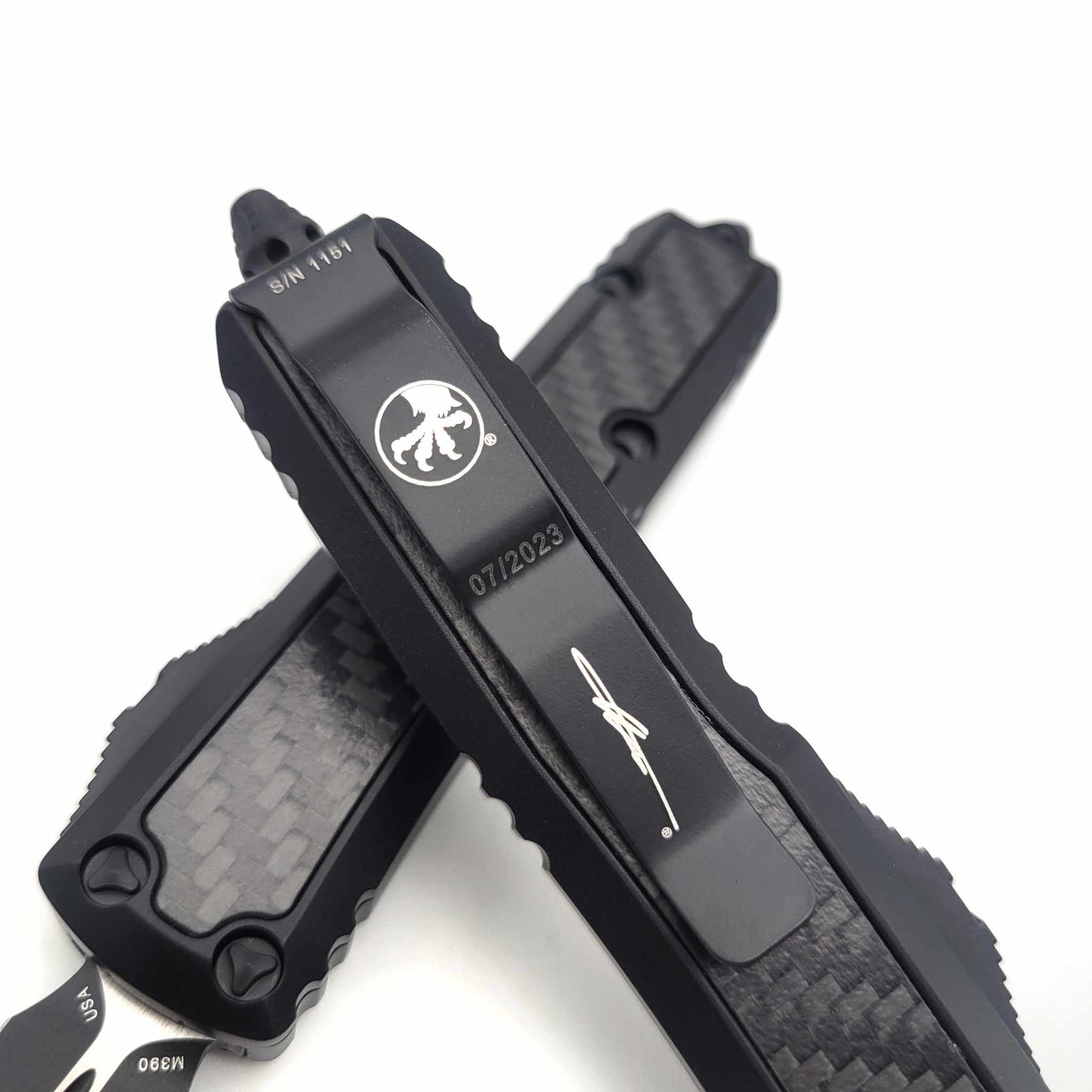 Microtech 126-1TCFIS Daytona Double Edge Tactical Black Standard Carbon ...