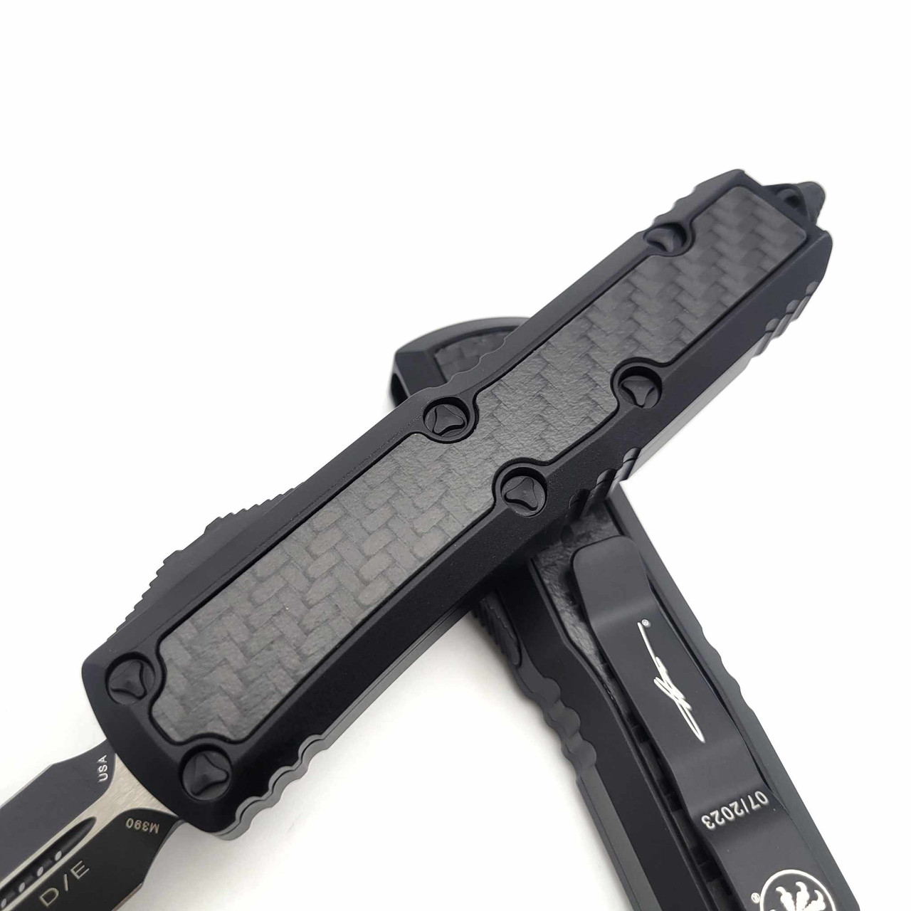Microtech 126-1TCFIS Daytona Double Edge Tactical Black Standard Carbon ...