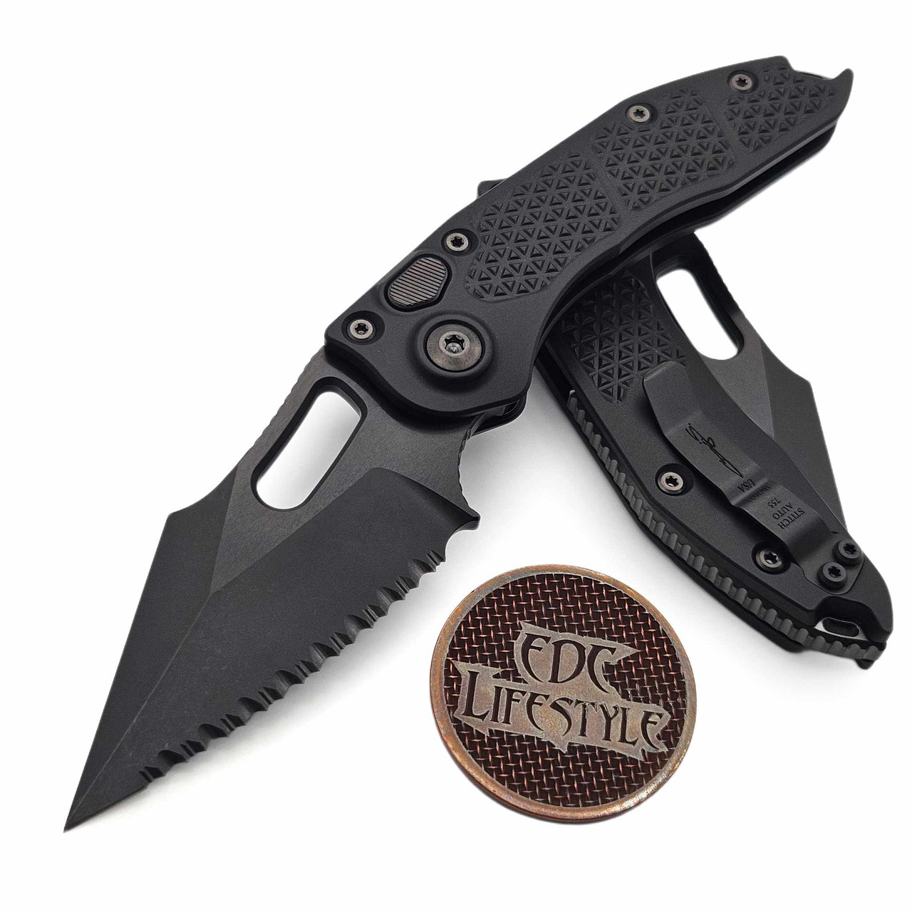 Microtech Borka Auto Stitch A S/E 169-3DLCTSH Shadow Full Serrated