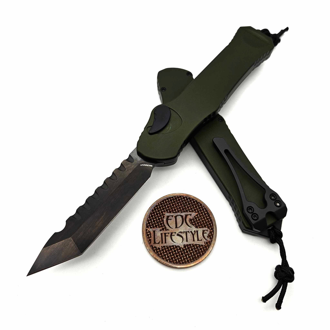 Heretic Knives Hydra OD Green Tactical Single Action Auto DLC