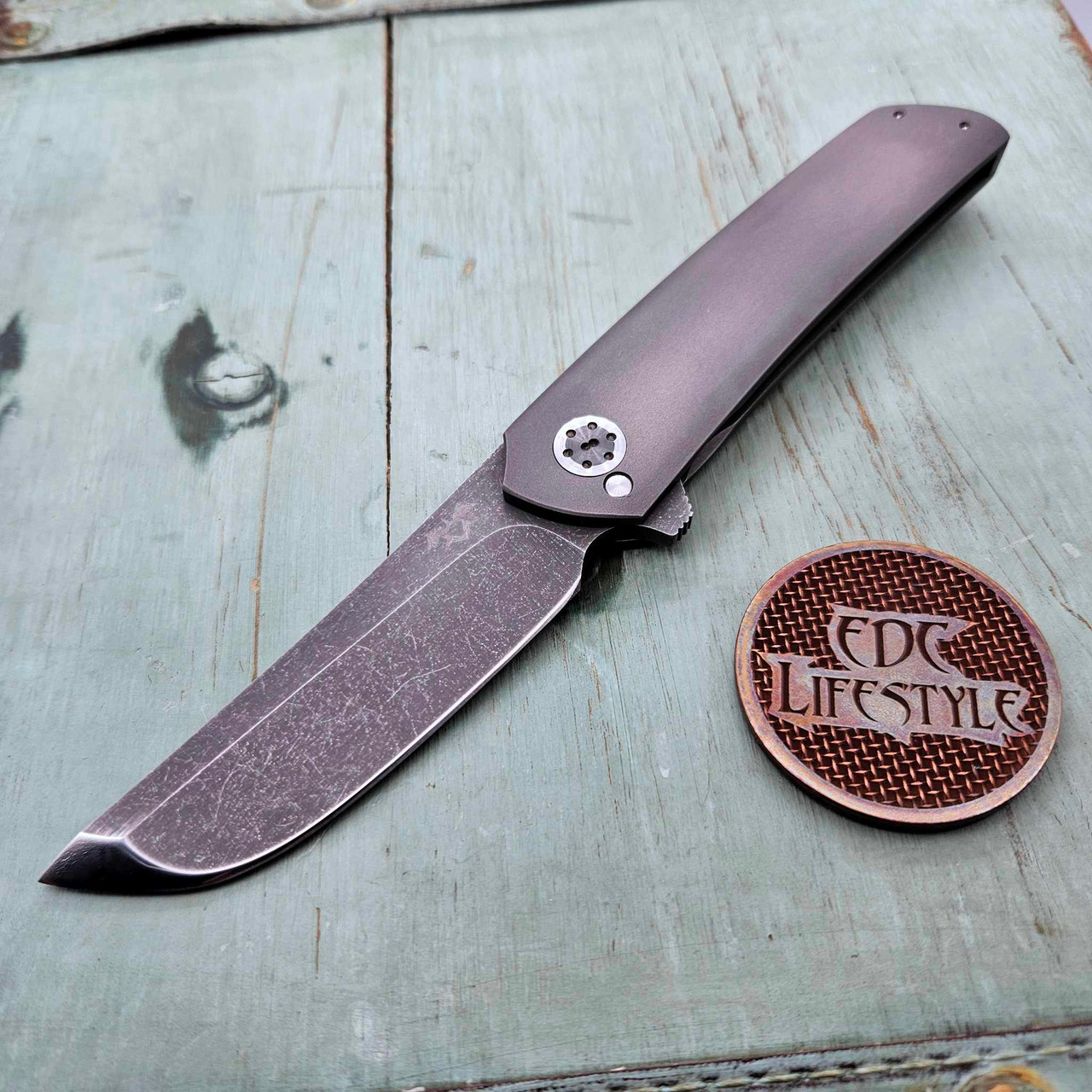 Sharknivco Japanese Tanto CPM S35VN Titanium Handle-Preowned