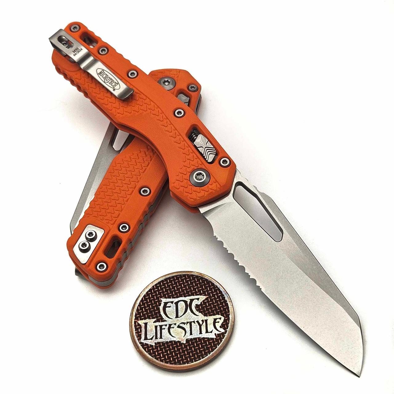 Microtech MSI Ram-Lok S/E Tri-Grip Polymer Molded Orange Partial ...