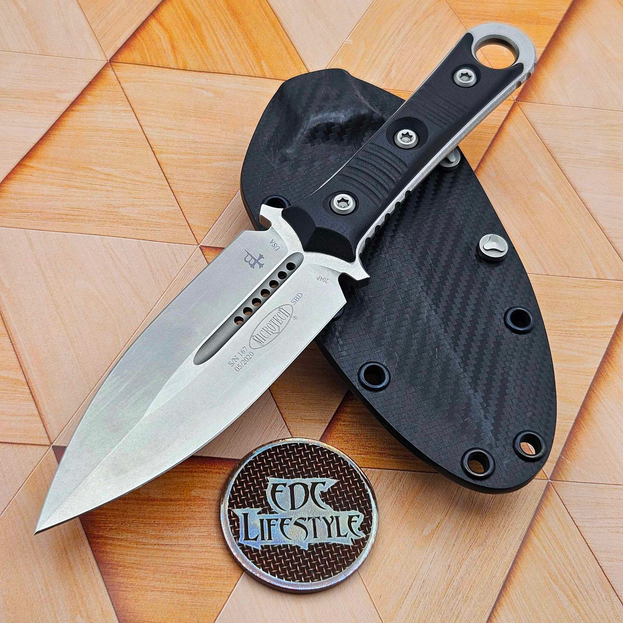 Microtech/Borka Blades 201-10 SBD Fixed Blade Stonewash Double Edge ...
