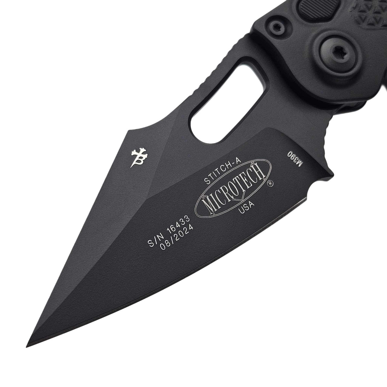 Microtech Stitch Auto S/E Blue Ti Backspacer 3.75
