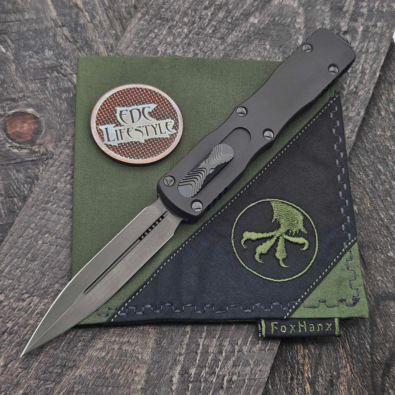Microtech Dirac Delta 227-1DLCTSH Tactical DLC Double Edge Shadow