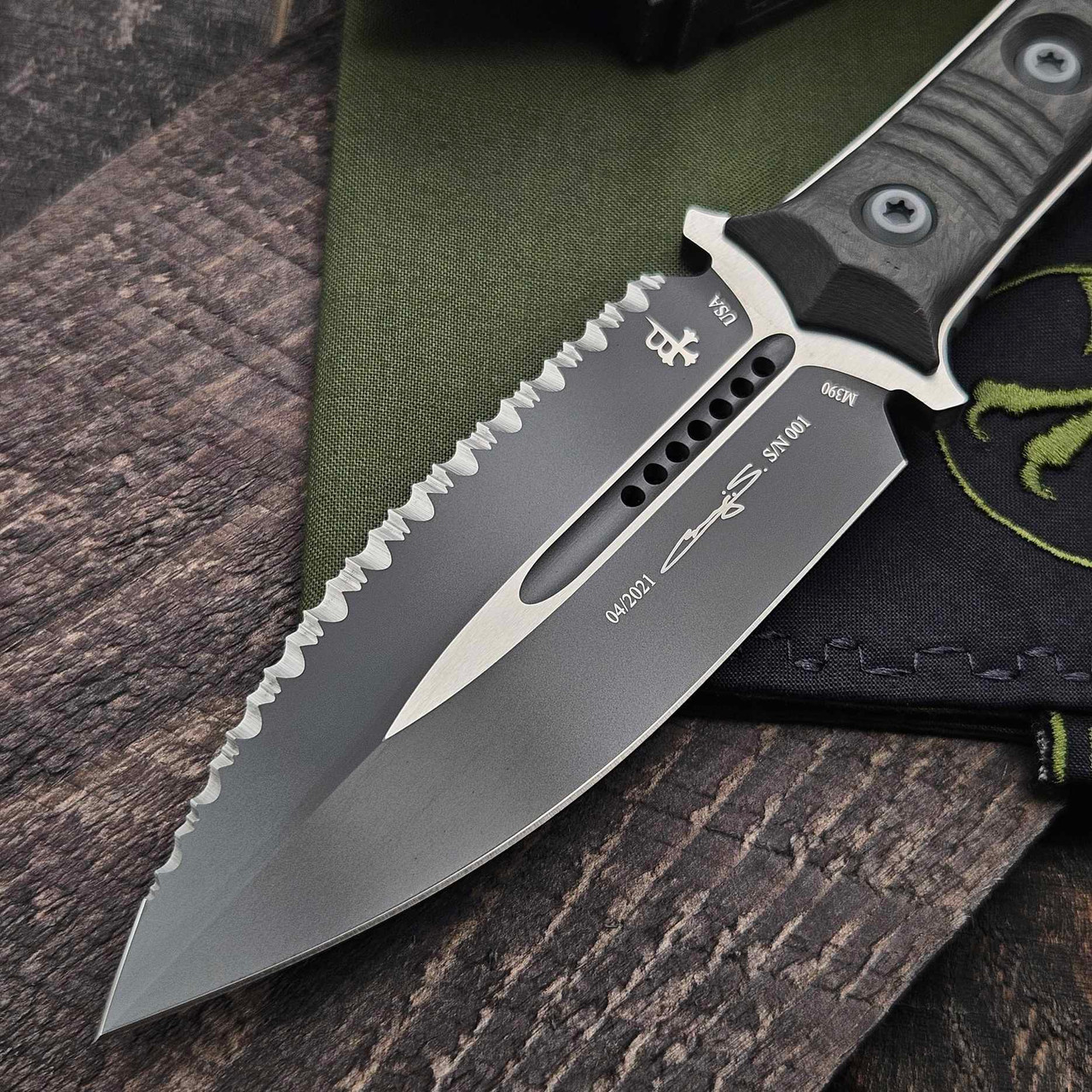 Microtech/Borka Blades 201-3SUCS SBD Fixed Blade Full Serrated Double ...