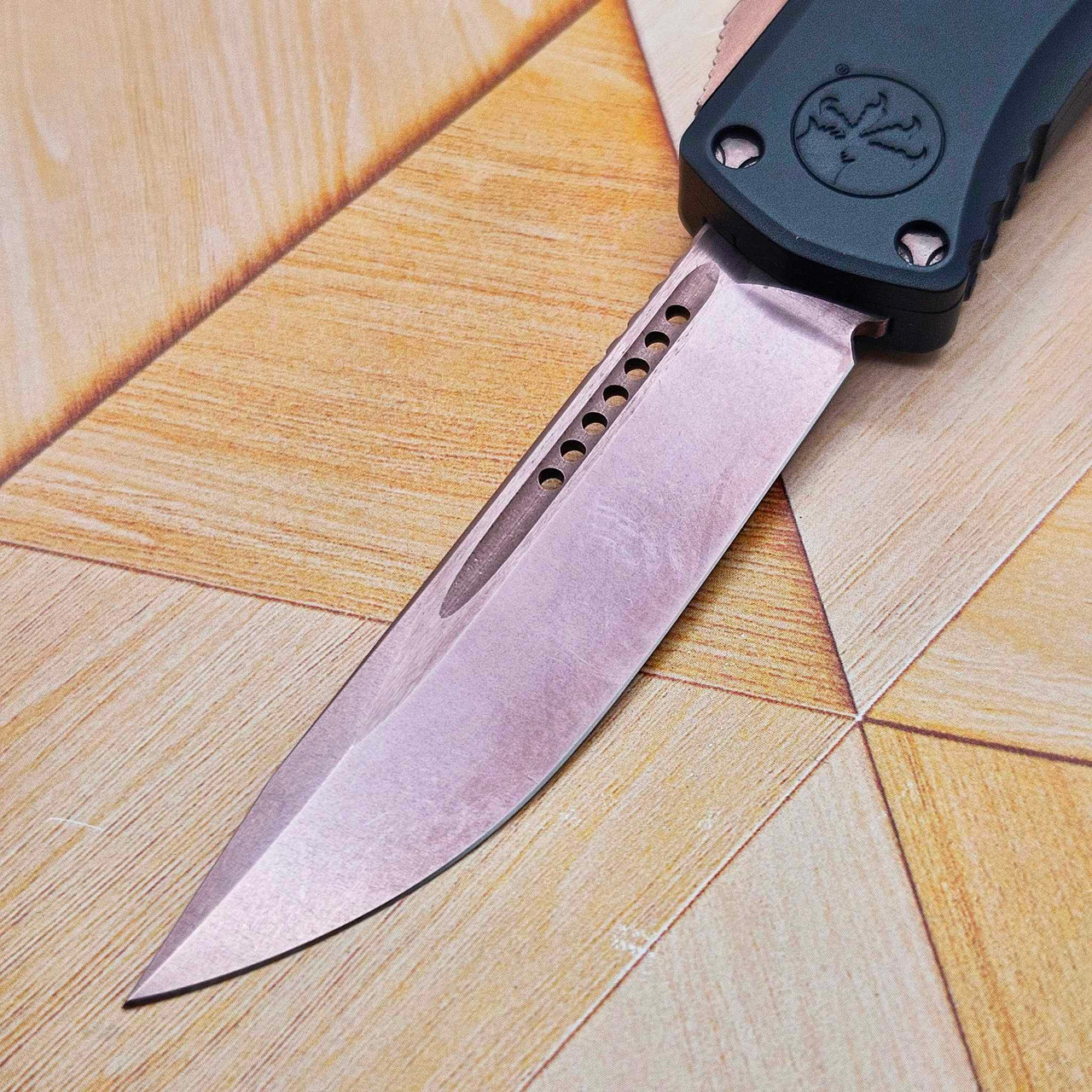 Microtech 703-1PVDRGS Hera Deep Engraved Rose Gold PVD Single Edge ...