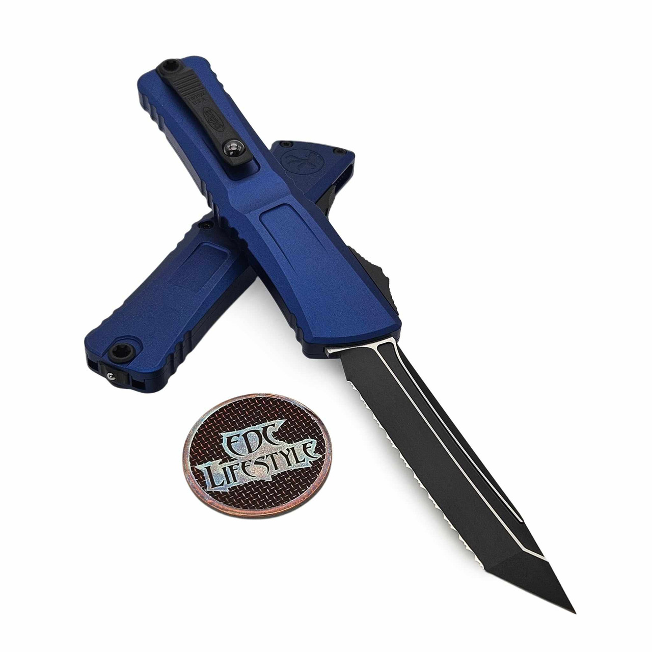 Microtech Combat Troodon Gen III Navy 4" T/E Full Serrated Black 1144-3NA