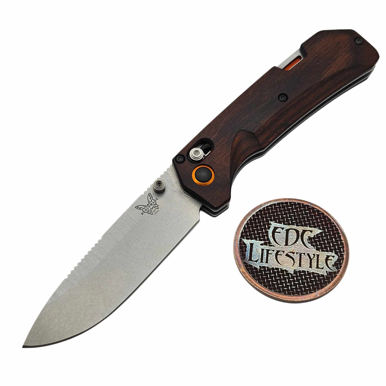 Benchmade Grizzly Creek Stabilized Wood Axis Lock 3.49