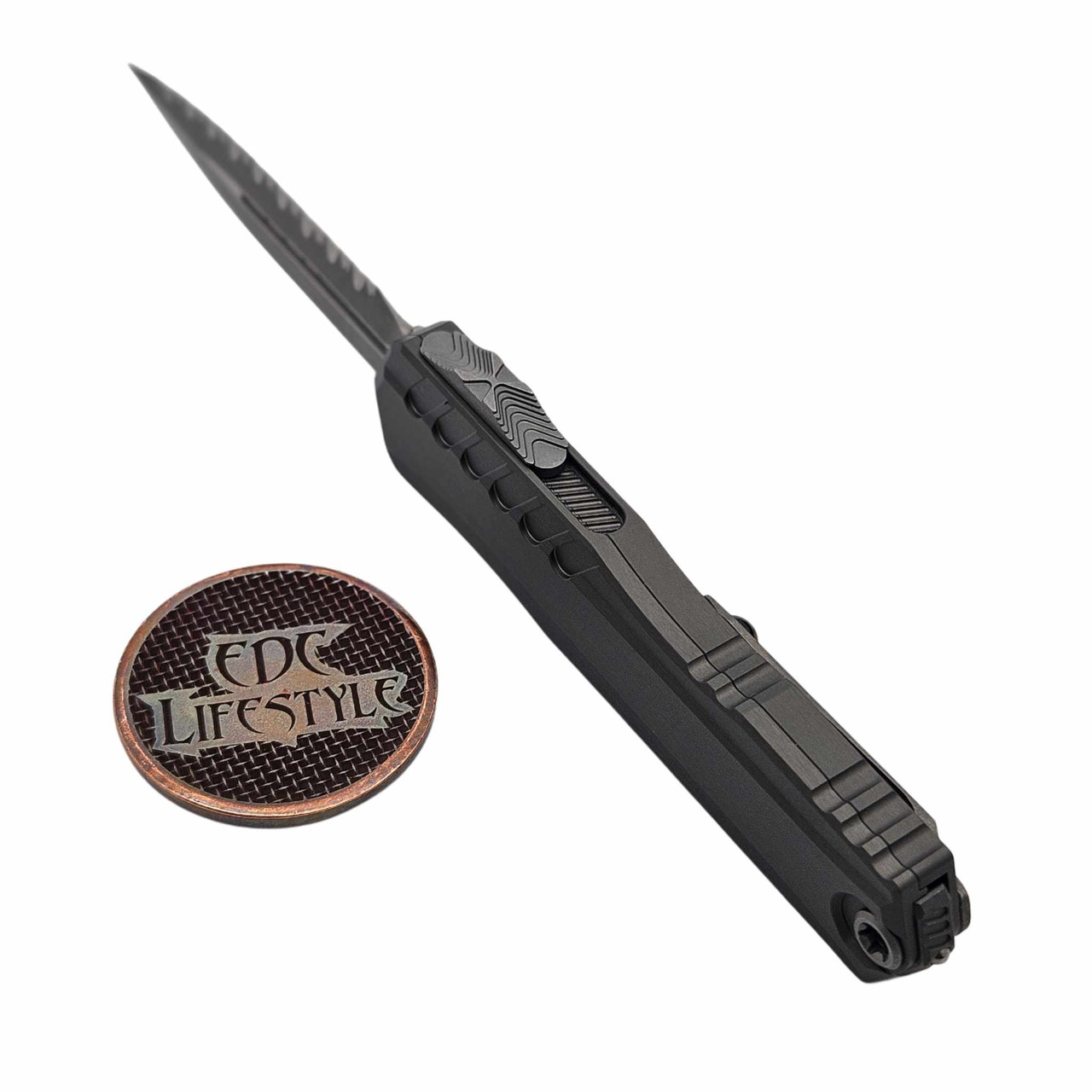 Microtech Cypher II D/E 1242-12APNC Natural Clear Apocalyptic Standard ...