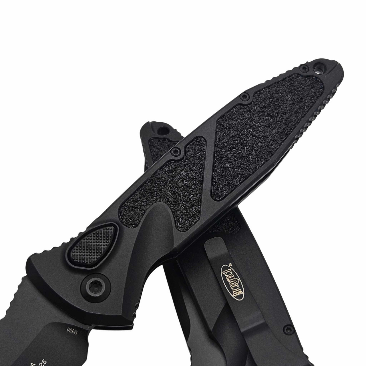 Microtech Socom Elite Auto 161A-2T-X4 Blackout Tanto Edge Partial Serrated