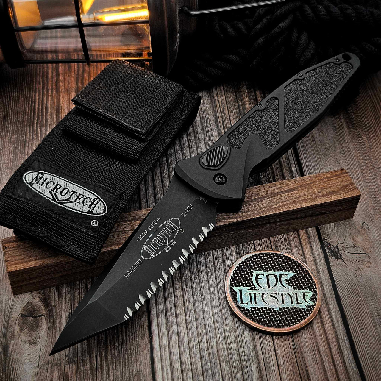 the fighting men's chronicle special TH… Microtech Knives Socom Elite Auto Chisel Grind Black Tactical Full
