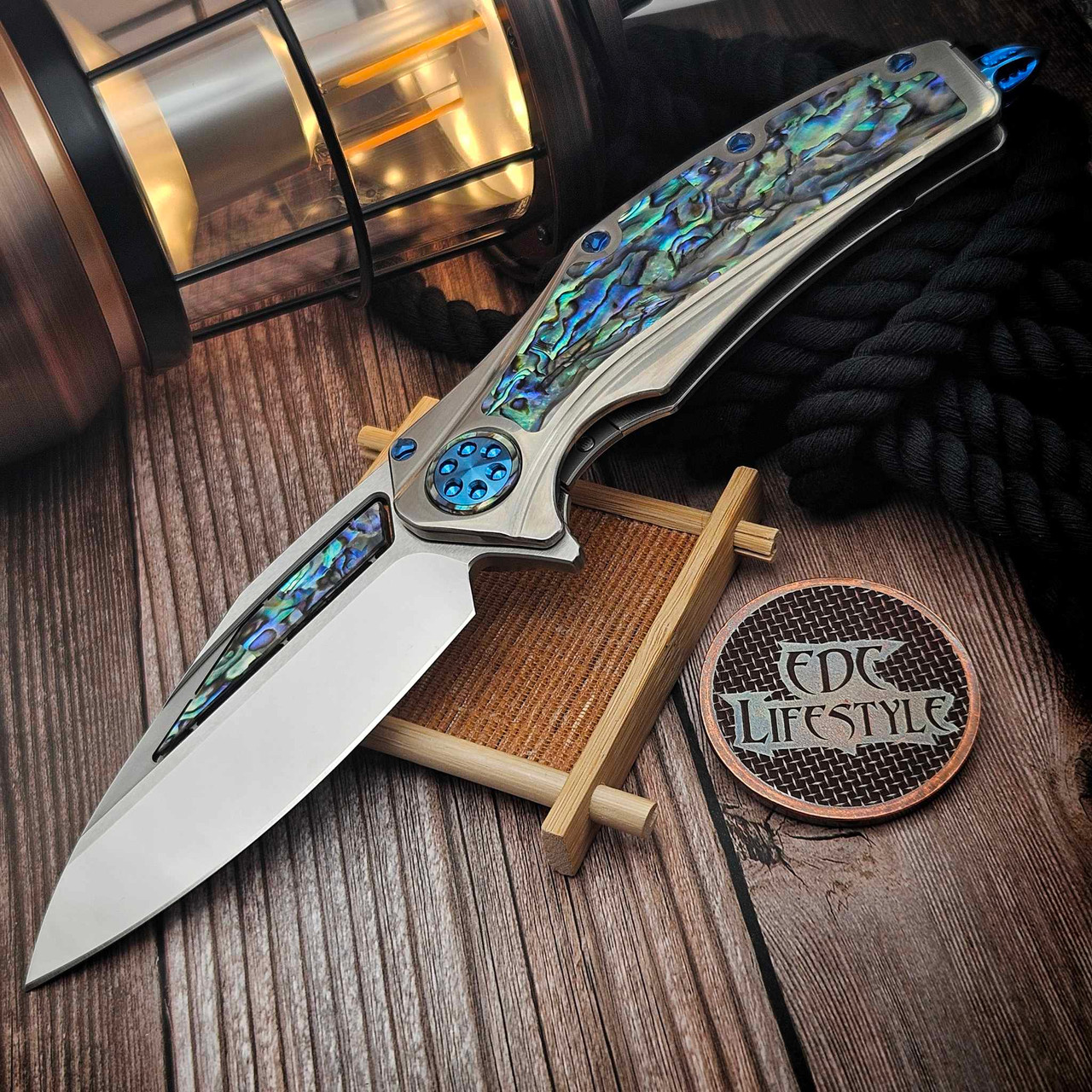 MarfioneCustomSuperMatrix-RMirrorPolishw/AbaloneInlayHandRubbedSatinTiw/BluedTiHWS/N003