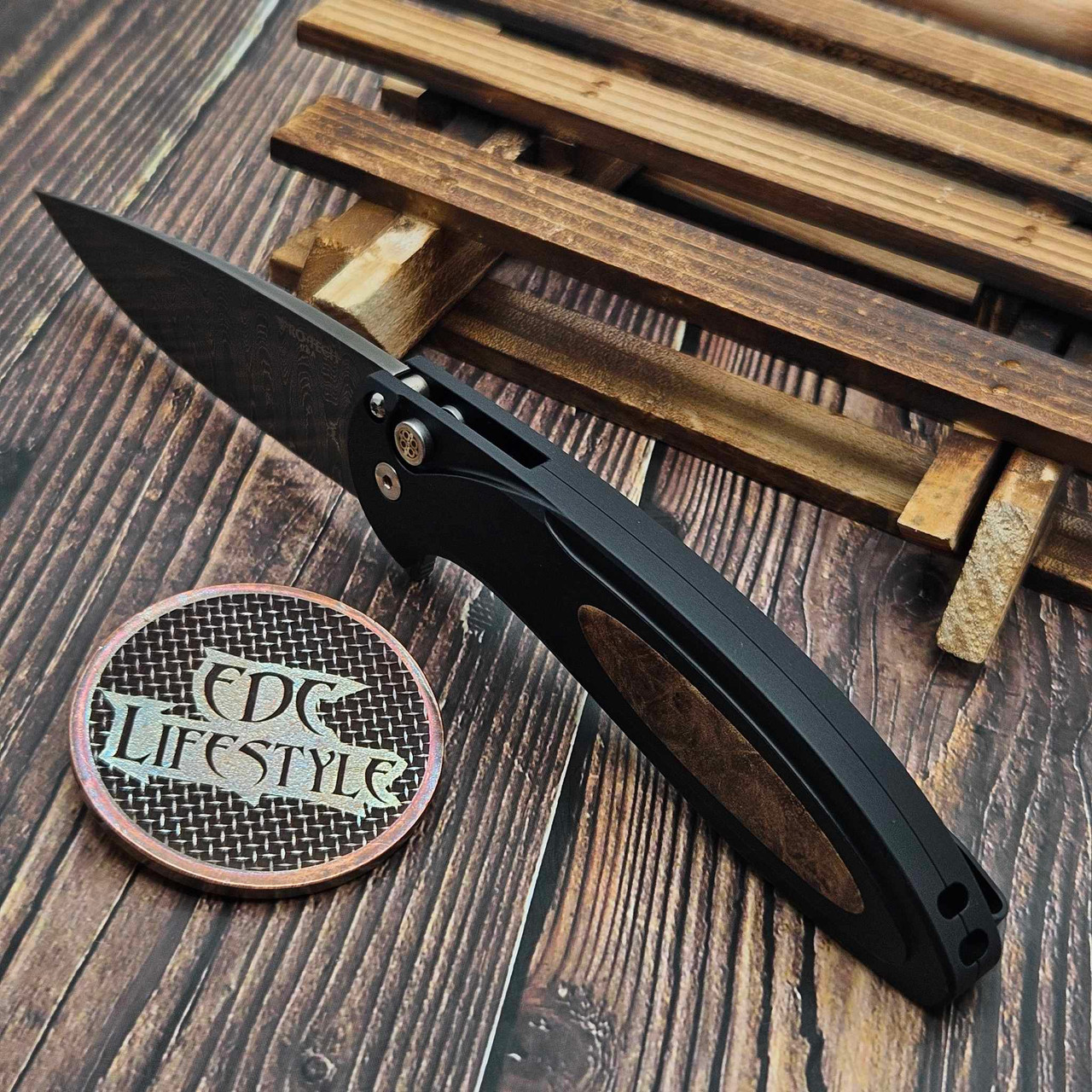 Pro-Tech Knives 2025 Cambria 2 Flipper Custom 005 Black 6061